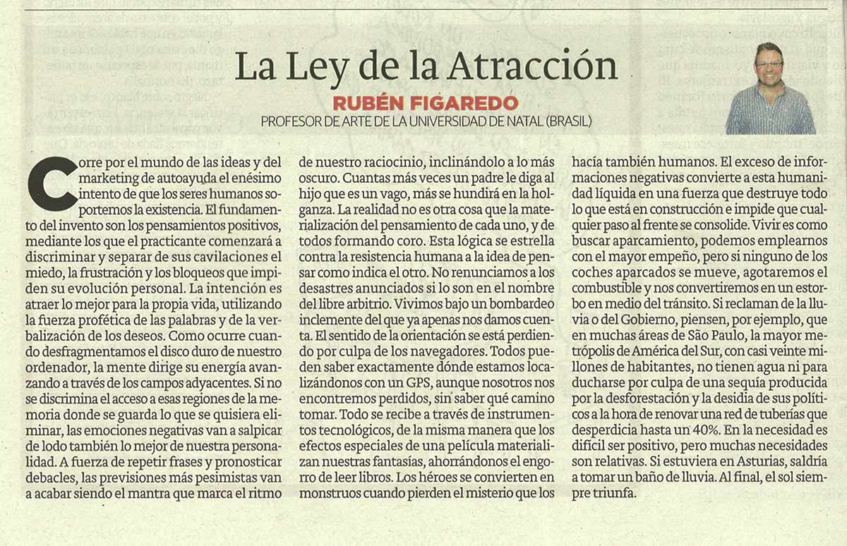 La ley de atracción; - originariamente publicado en El Comercio, el 02.02.15. (Artículo escaneado de la versión imprenta en el periódico El Comercio.
