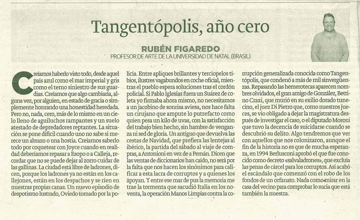 Tangentópolis, año cero; - originariamente publicado en El Comercio, el 10.11.14. (Artículo escaneado de la versión imprenta en el periódico El Comercio.